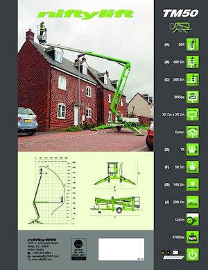 Монтирани на камион артикулиращи подемници за стрели Niftylift TM50