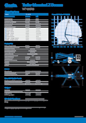 Монтирани на камион артикулиращи подемници за стрели Genie TZ34/20