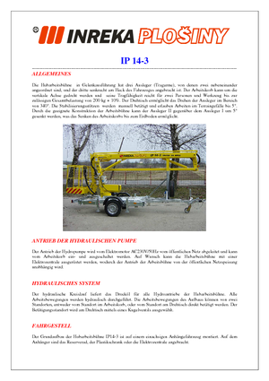 Монтирани на камион артикулиращи подемници за стрели Inreka IP 14-3