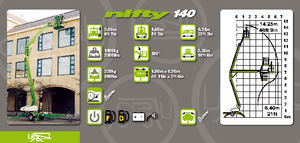 Монтирани на камион артикулиращи подемници за стрели Niftylift NL 140