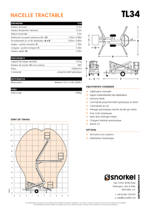 Монтирани на камион артикулиращи подемници за стрели Snorkel TL34