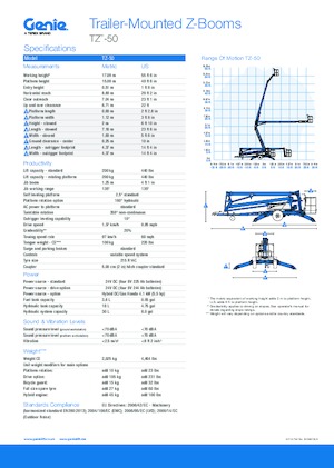 Монтирани на камион артикулиращи подемници за стрели Genie TZ™-50