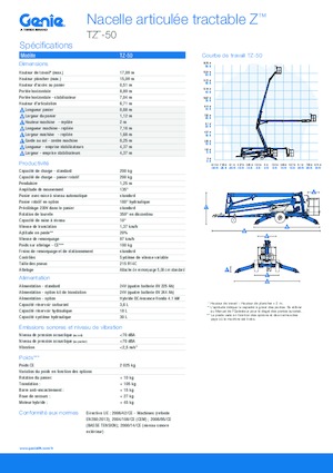 Монтирани на камион артикулиращи подемници за стрели Genie TZ™-50