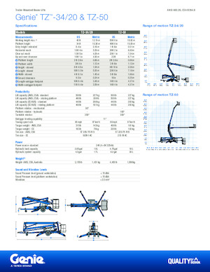 Монтирани на камион артикулиращи подемници за стрели Genie TZ-34/20