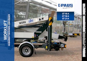 Монтирани на ремаркета повдигачи с подвижна стрела Paus Worklift GT 21 A