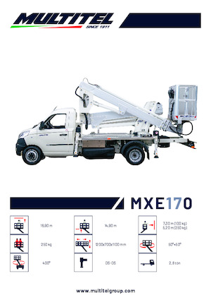 Монтирани на ремаркета повдигачи с подвижна стрела Multitel MXE 170