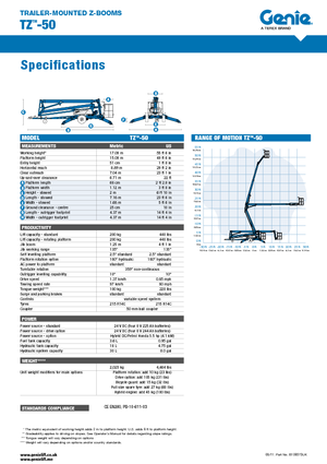 Монтирани на камион артикулиращи подемници за стрели Genie TZ50/30 BI-energy