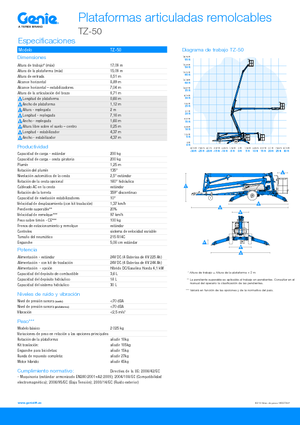 Монтирани на камион артикулиращи подемници за стрели Genie TZ50/30 BI-energy