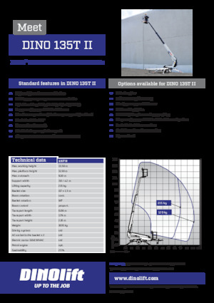 Монтирани на ремаркета телескопични подемници за стрели Dino Lift Dino 135T II