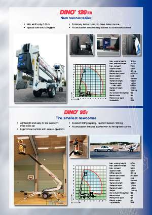 Монтирани на ремаркета телескопични подемници за стрели Dino Lift Dino 95 T