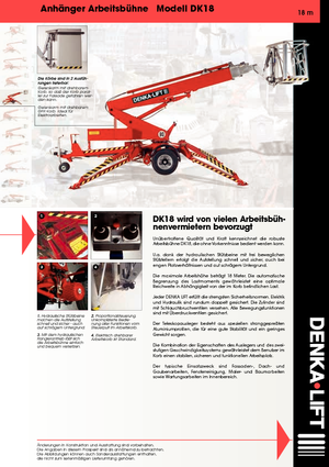 Монтирани на ремаркета телескопични подемници за стрели Denka-Lift - Rothlehner DK 18