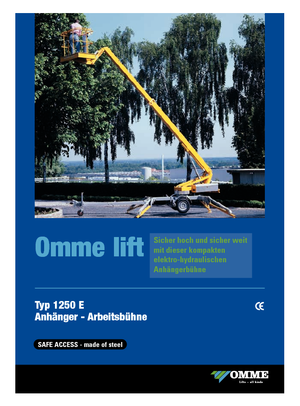 Монтирани на ремаркета телескопични подемници за стрели OMMELIFT Omme 1250 EBZ