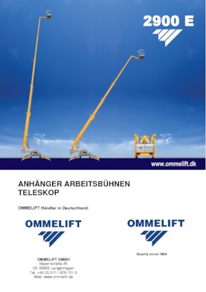 Монтирани на ремаркета телескопични подемници за стрели OMMELIFT 2900 E