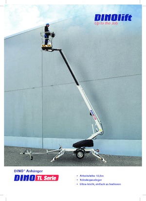 Монтирани на ремаркета телескопични подемници за стрели Dino Lift Dino 105TL