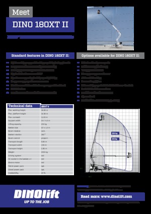 Монтирани на ремаркета телескопични подемници за стрели Dino Lift Dino 180XT II