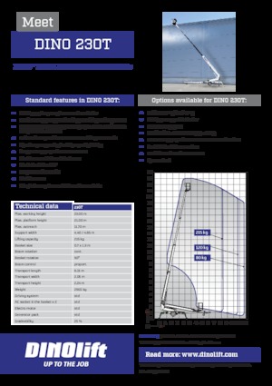 Монтирани на ремаркета телескопични подемници за стрели Dino Lift Dino 230T