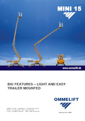 Монтирани на ремаркета телескопични подемници за стрели OMMELIFT Mini 15 EXJ
