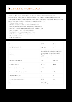 Ремаркета за метене Pronar ZMC 3.1