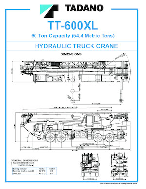 Кранове с камион Tadano TT-600XL