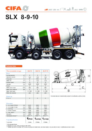 Смесители за камиони CIFA SLX 9