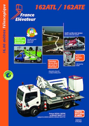 Телескопични вишки, монтирани на камион France Elévateur 162 ATL i