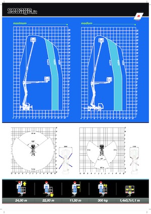 Монтирани на ремаркета повдигачи с подвижна стрела Socage DA 424 forSte