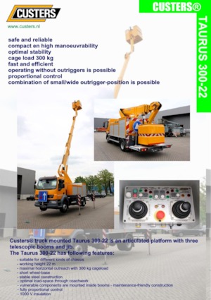 Монтирани на ремаркета повдигачи с подвижна стрела Custers Taurus 300-22