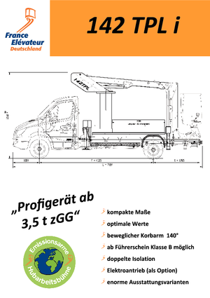 Телескопични вишки, монтирани на камион France Elévateur 142 TPL i