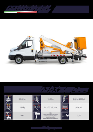 Монтирани на ремаркета повдигачи с подвижна стрела Multitel MX 200 DS