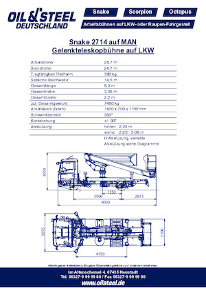 Монтирани на ремаркета повдигачи с подвижна стрела Oil & Steel Snake 2714 
