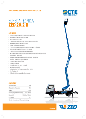 Монтирани на ремаркета повдигачи с подвижна стрела CTE ZED 20.2 H