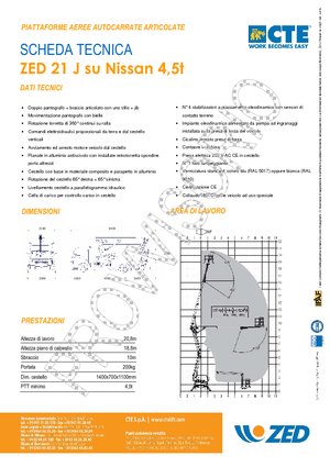 Монтирани на ремаркета повдигачи с подвижна стрела CTE ZED 21 J