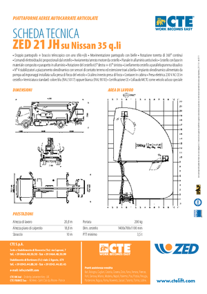 Монтирани на ремаркета повдигачи с подвижна стрела CTE ZED 21 JH