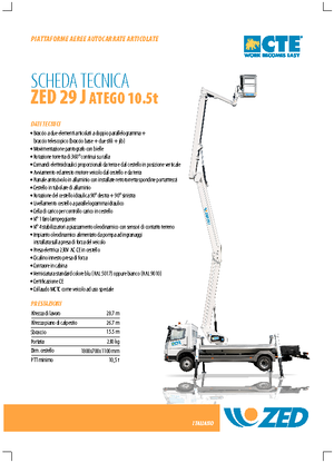 Монтирани на ремаркета повдигачи с подвижна стрела CTE ZED 29 J