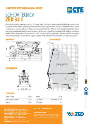 Монтирани на ремаркета повдигачи с подвижна стрела CTE ZED 32 J