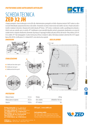 Монтирани на ремаркета повдигачи с подвижна стрела CTE ZED 32 JH