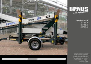 Монтирани на ремаркета повдигачи с подвижна стрела Paus GT 18 A