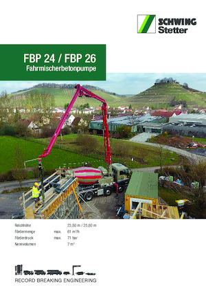 Бетонопомпи, монтирани на камион SCHWING-Stetter FBP 24