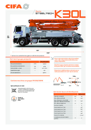 Бетонопомпи, монтирани на камион CIFA K30L 