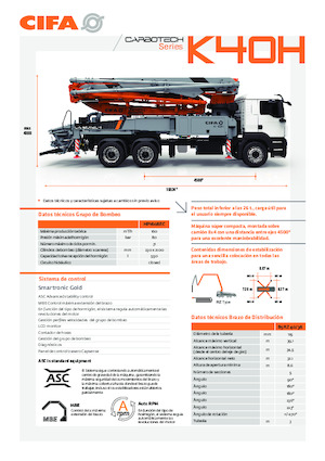 Бетонопомпи, монтирани на камион CIFA K40H