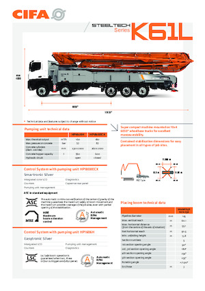 Бетонопомпи, монтирани на камион CIFA K61L