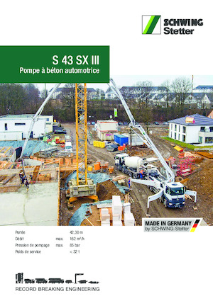 Бетонопомпи, монтирани на камион SCHWING-Stetter S 43 SX III
