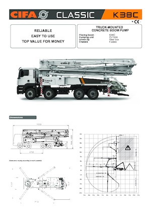 Бетонопомпи, монтирани на камион CIFA K38C