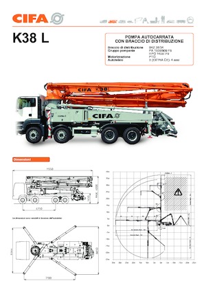 Бетонопомпи, монтирани на камион CIFA K38L