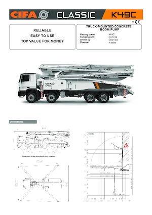 Бетонопомпи, монтирани на камион CIFA K49C