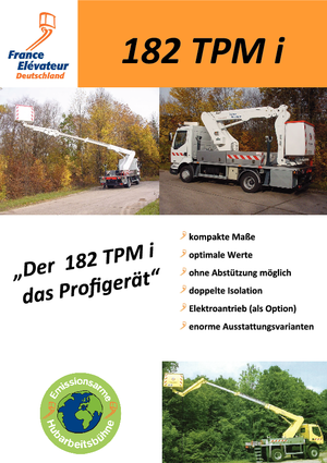 Телескопични вишки, монтирани на камион France Elévateur 182 TPM