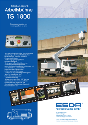 Монтирани на ремаркета повдигачи с подвижна стрела Esda TG 1800