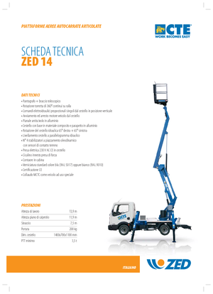 Монтирани на ремаркета повдигачи с подвижна стрела CTE Z 14