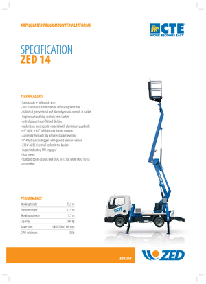 Монтирани на ремаркета повдигачи с подвижна стрела CTE Z 14