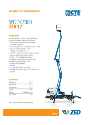 Монтирани на ремаркета повдигачи с подвижна стрела CTE Z 17